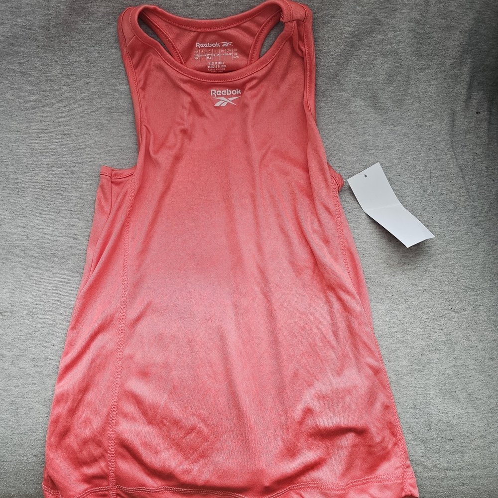 Kids Reebok Coral Pink Racerback Athletic Tank Top